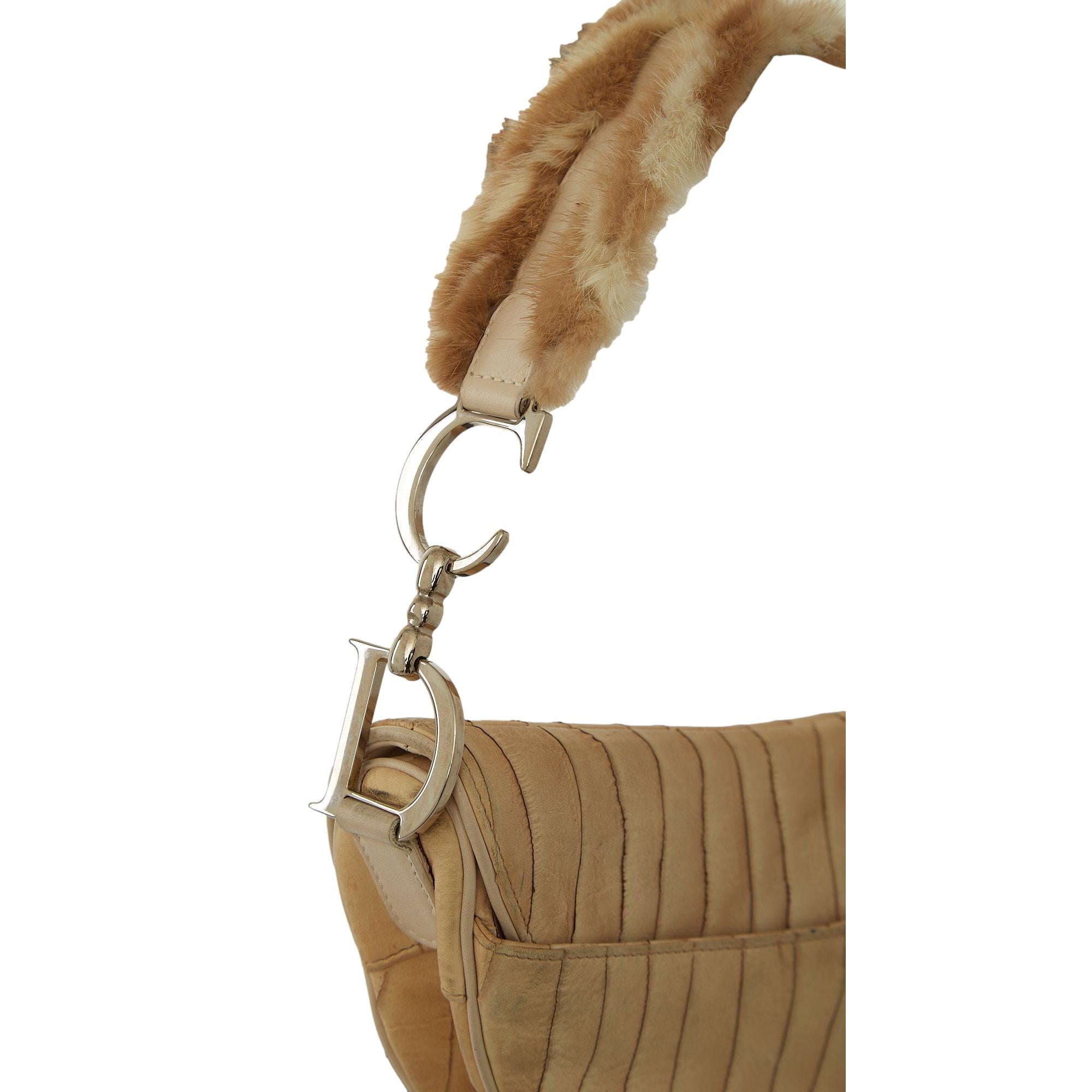 Dior Eel + Fur Saddle Bag