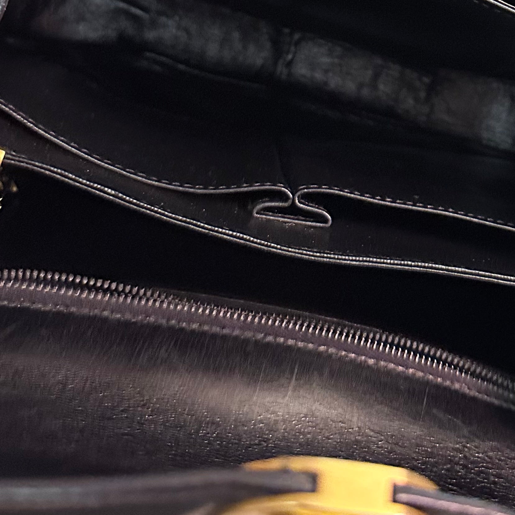 Celine Black Leather Top Handle Bag