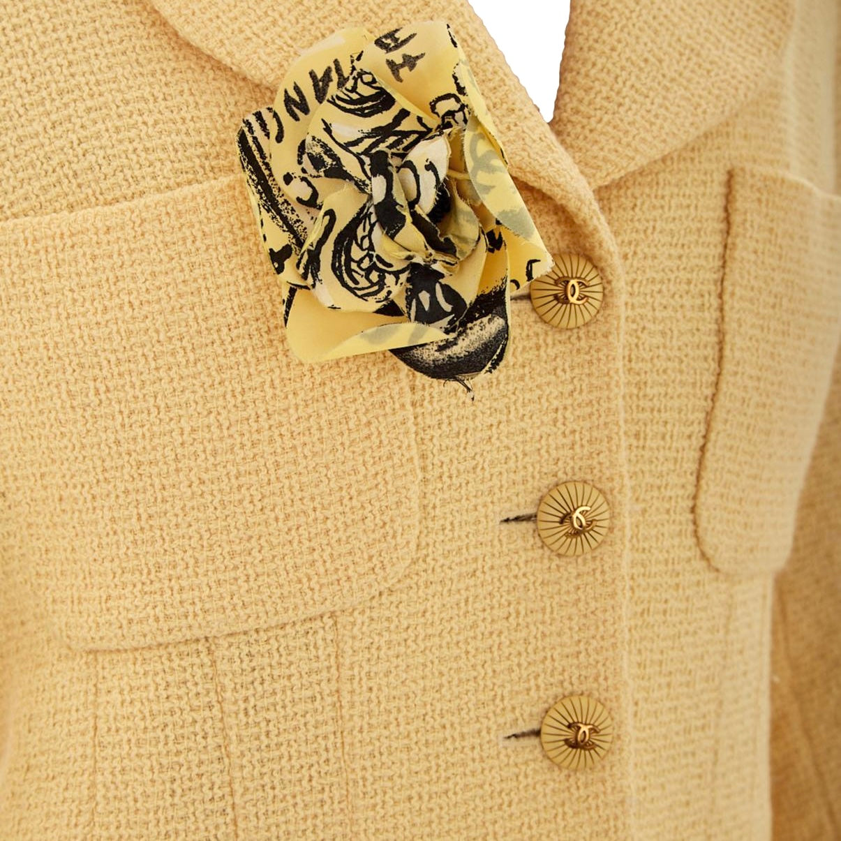 Chanel Yellow Tweed Skirt Set