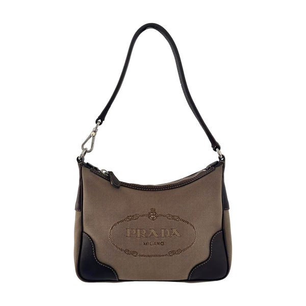 Prada Brown Canvas Mini Shoulder Bag – Treasures of NYC