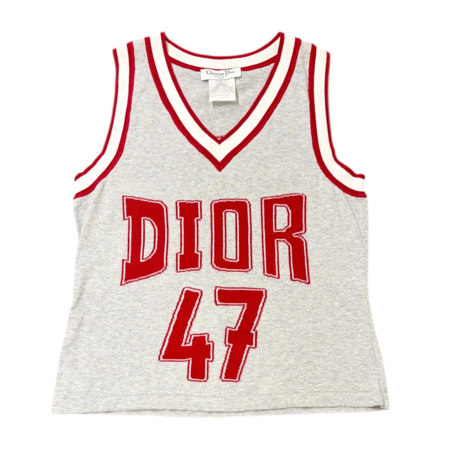 Dior Grey + Red Logo Tank