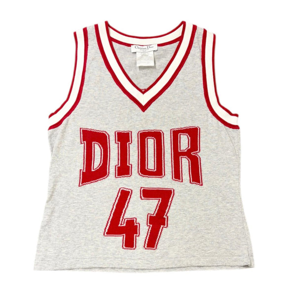 Dior Grey + Red Logo Tank