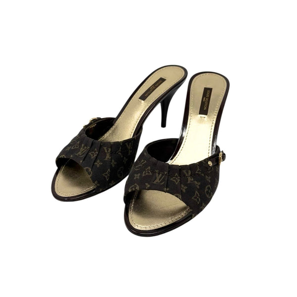 Louis Vuitton Brown Monogram Kitten Heels