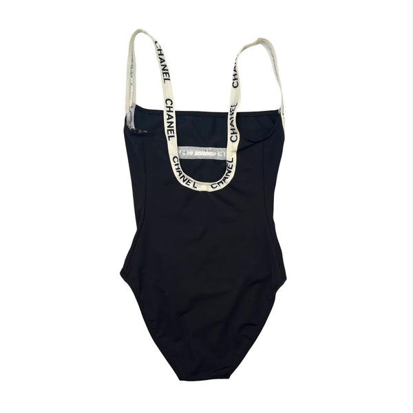 Chanel Black Logo Strap One Piece