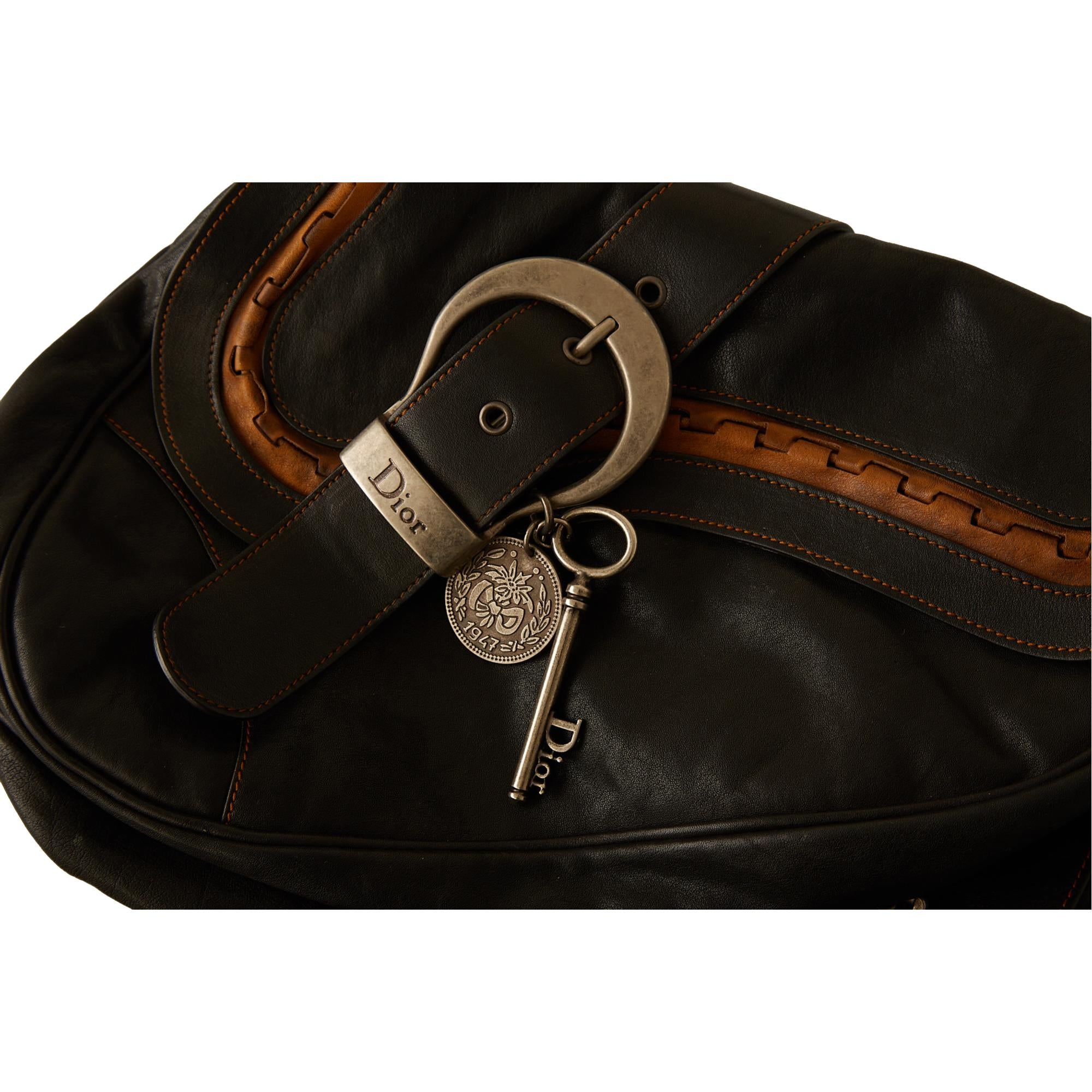 Dior Black Gaucho Saddle Bag