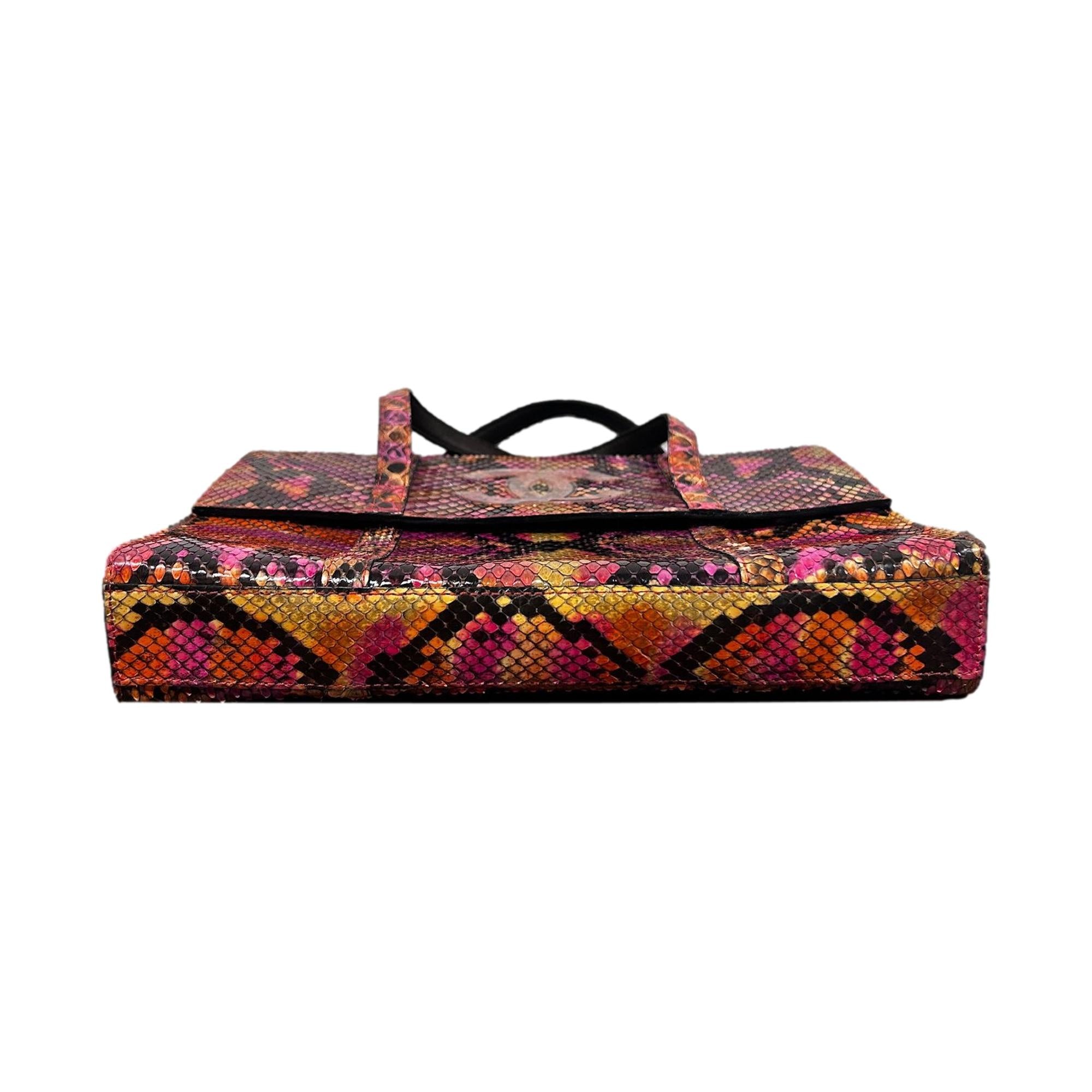 Chanel Python Logo Top Handle Bag