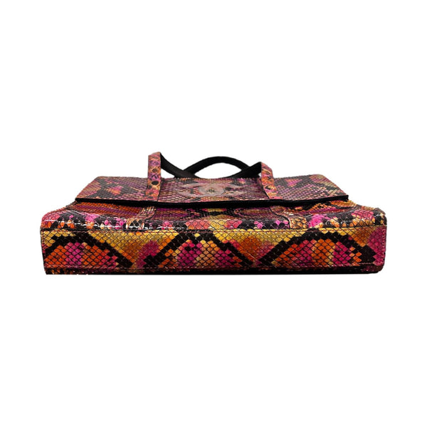 Chanel Python Logo Top Handle Bag