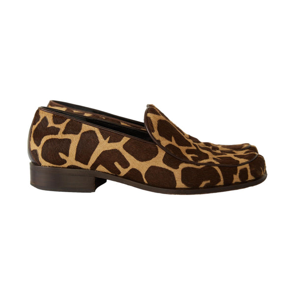 Fendi Giraffe Print Logo Loafers