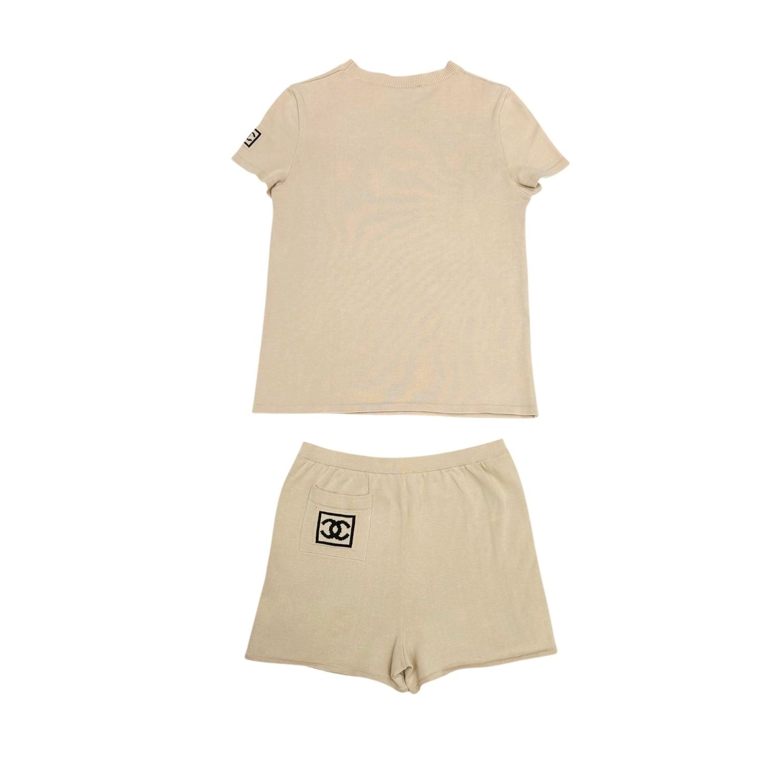 Chanel Beige Logo Short Set