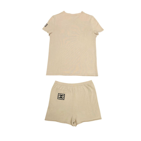 Chanel Beige Logo Short Set