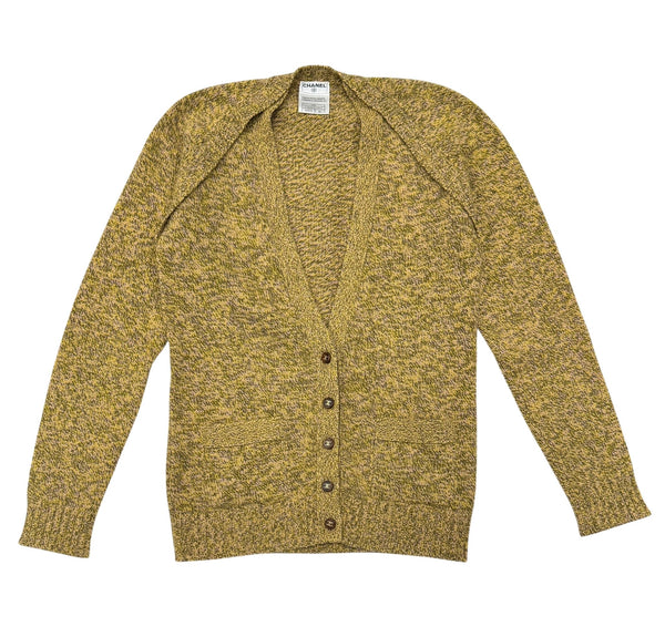 Chanel Mélange Cashmere Button-Front Cardigan