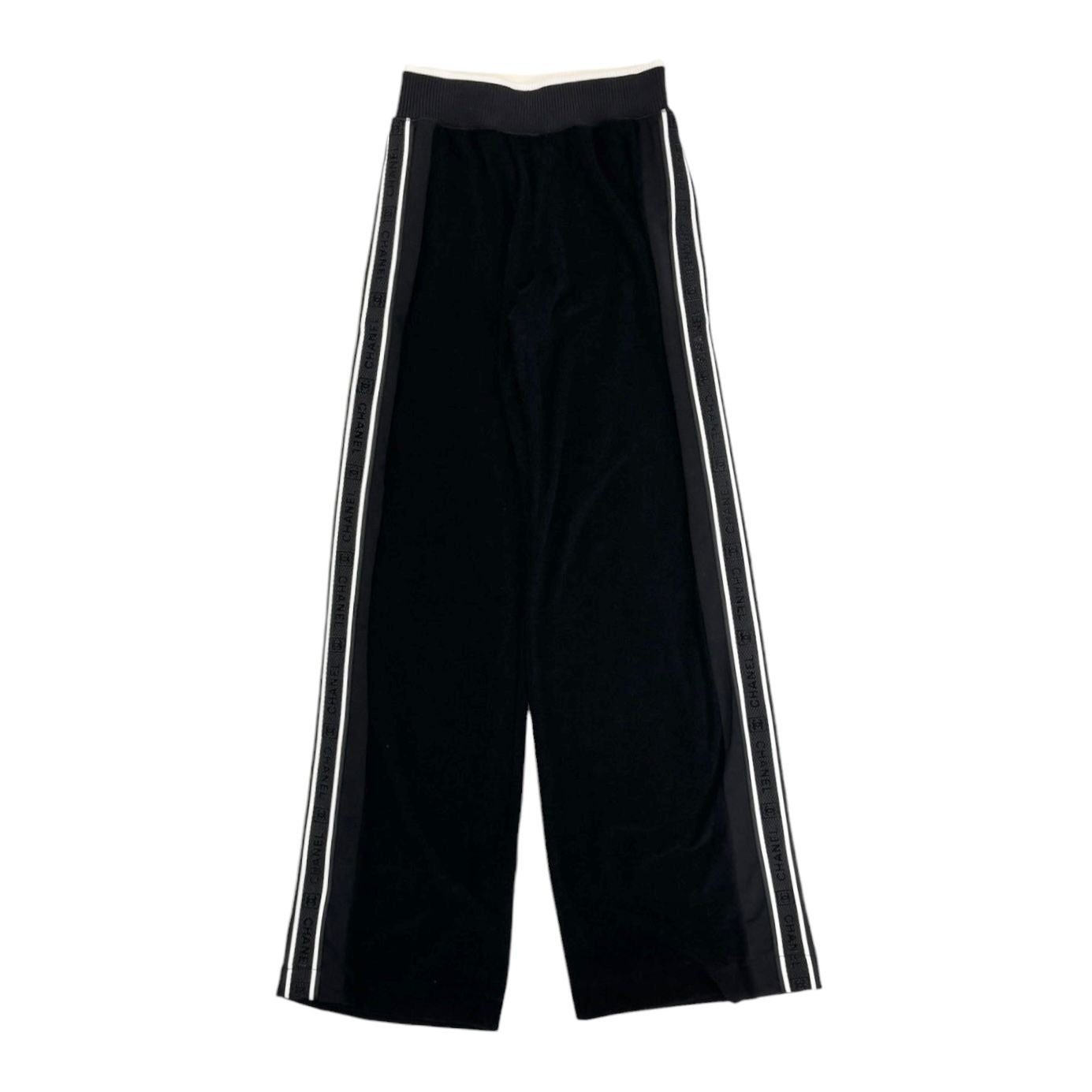 Chanel Black Logo Trim Sport Bottoms