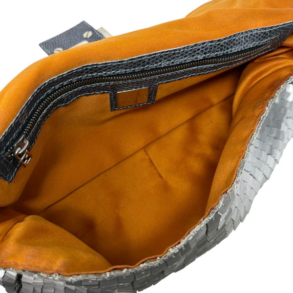 Fendi Silver Sequin Baguette Bag