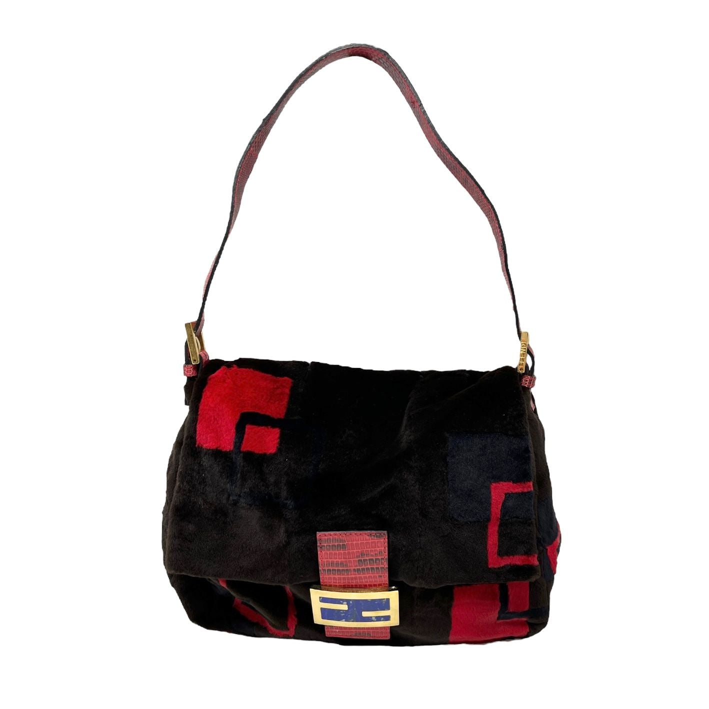 Fendi Mink Colorblocked Mamma Baguette Bag