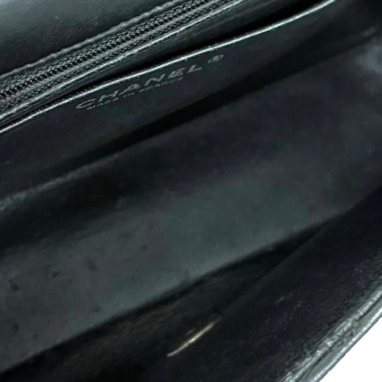 Chanel Black Logo Stitch Flap Bag