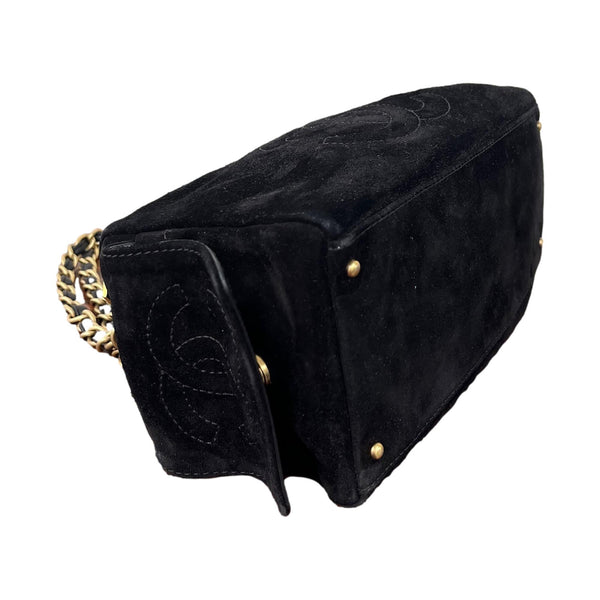 Chanel Black Suede Pocket Shoulder Bag