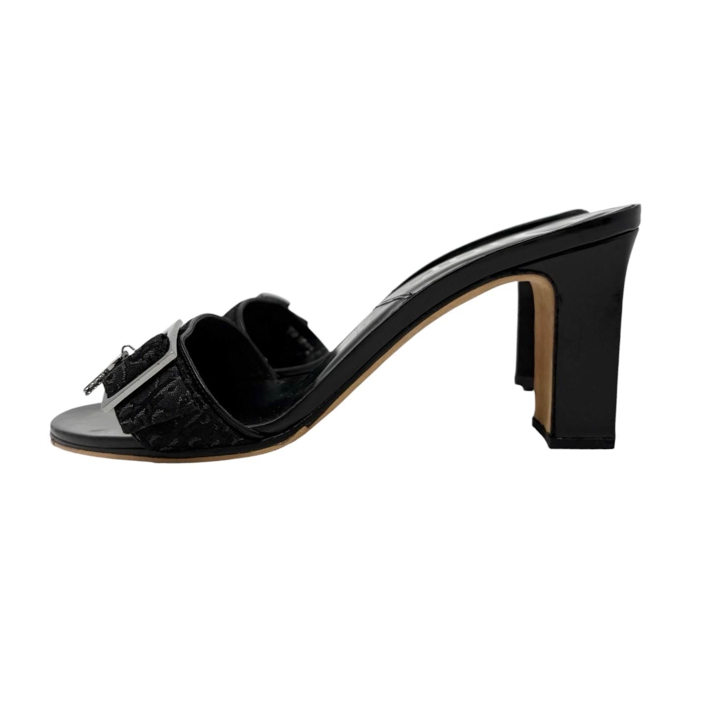 Dior Black Logo Block Heels