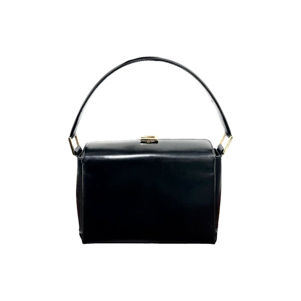Gucci Black Top Handle Clasp Bag