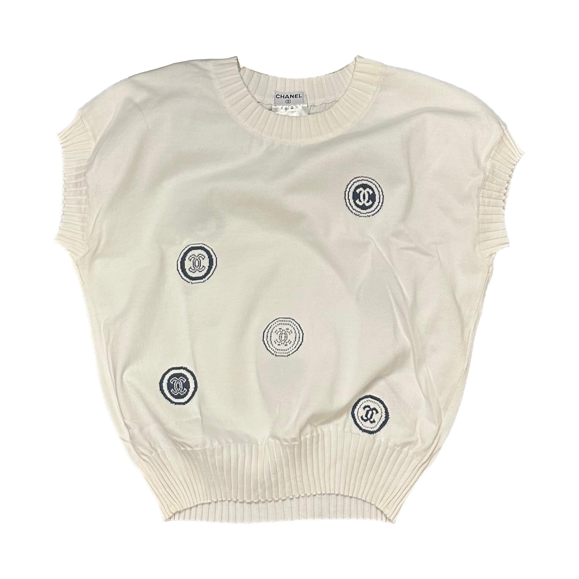 Chanel White Logo Vest
