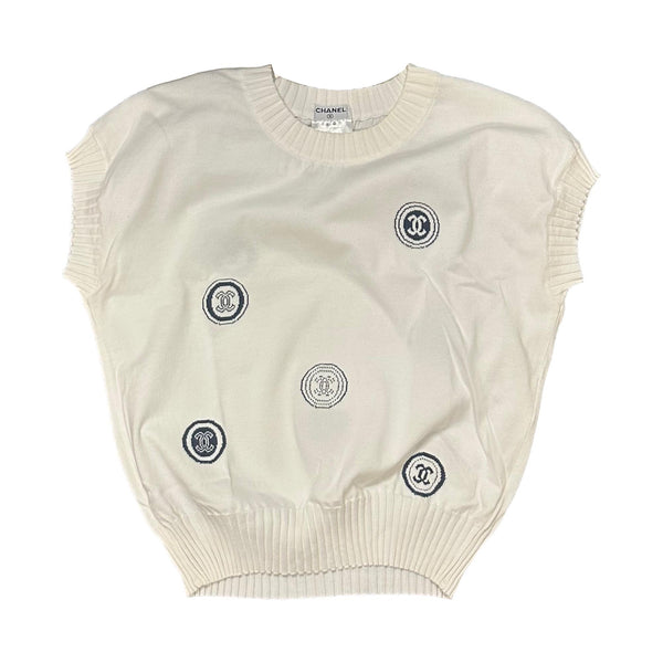 Chanel White Logo Vest