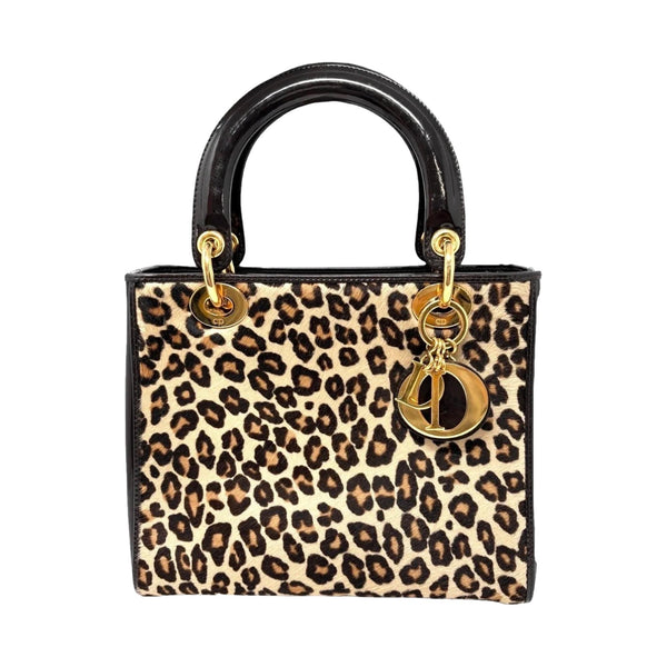 Dior Cheetah Print Calf Hair Lady Bag