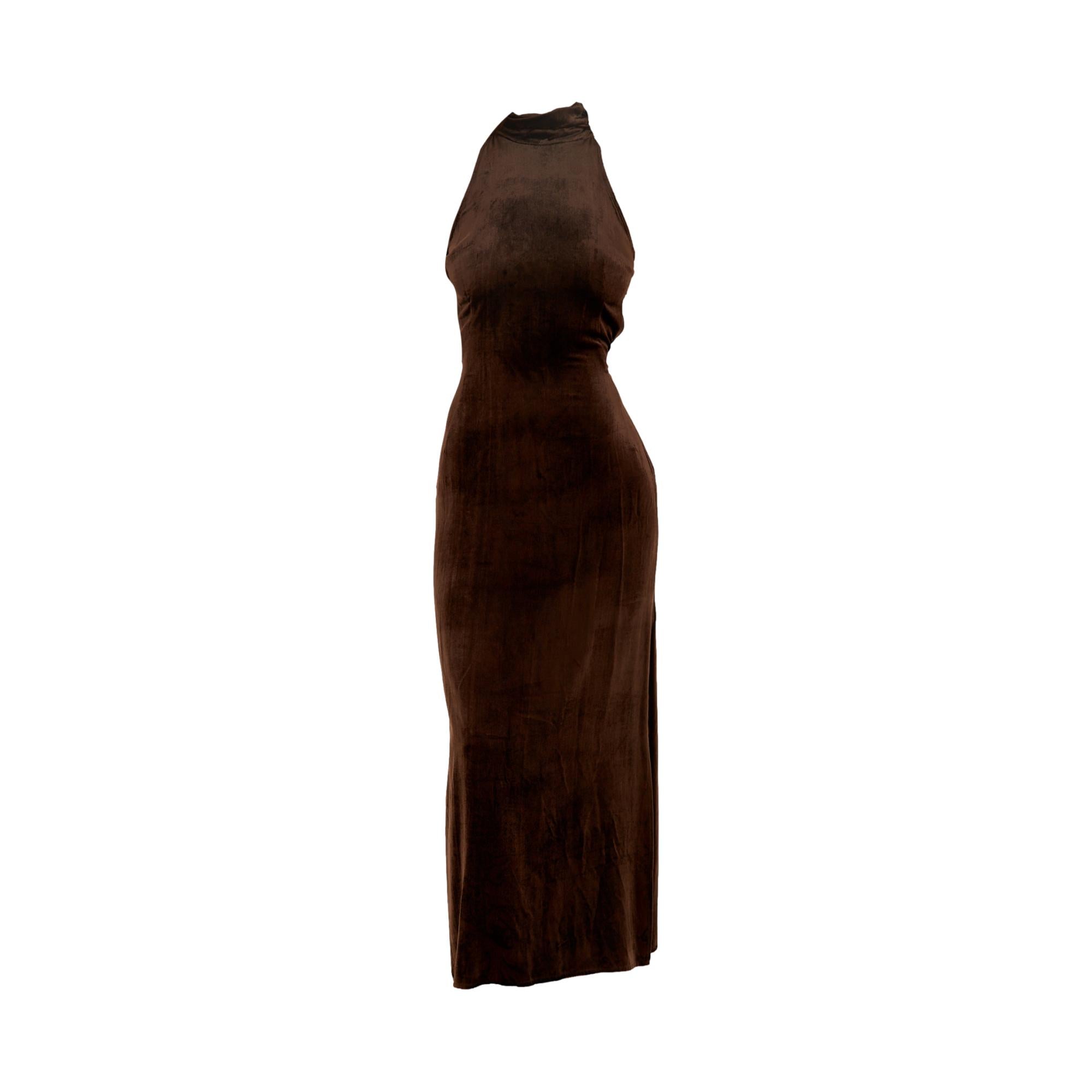 Versace Brown Velvet Dress