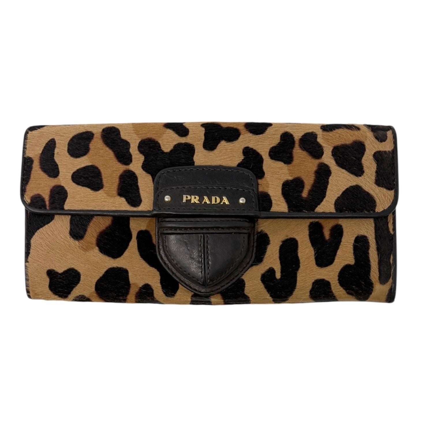 Prada Cheetah Calf-Hair Wallet