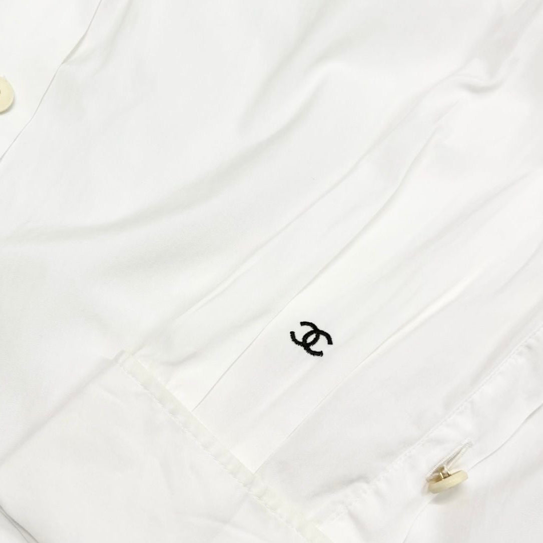 Chanel White Logo Button Down