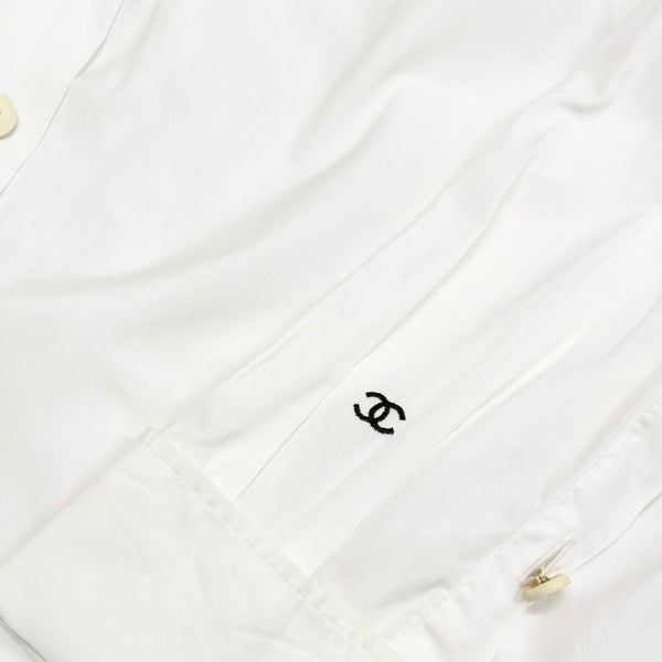 Chanel White Logo Button Down