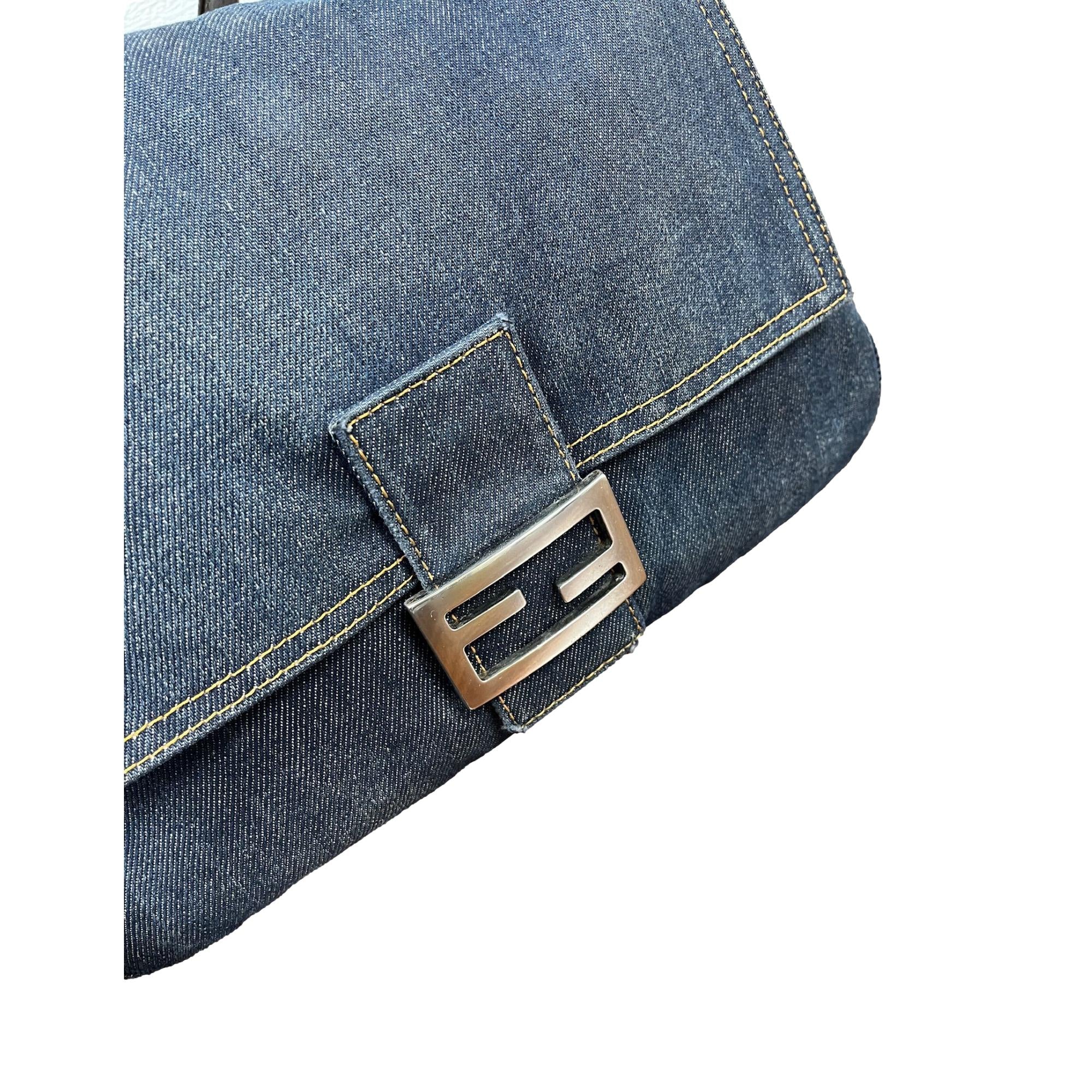 Fendi Denim Mamma Baguette Bag