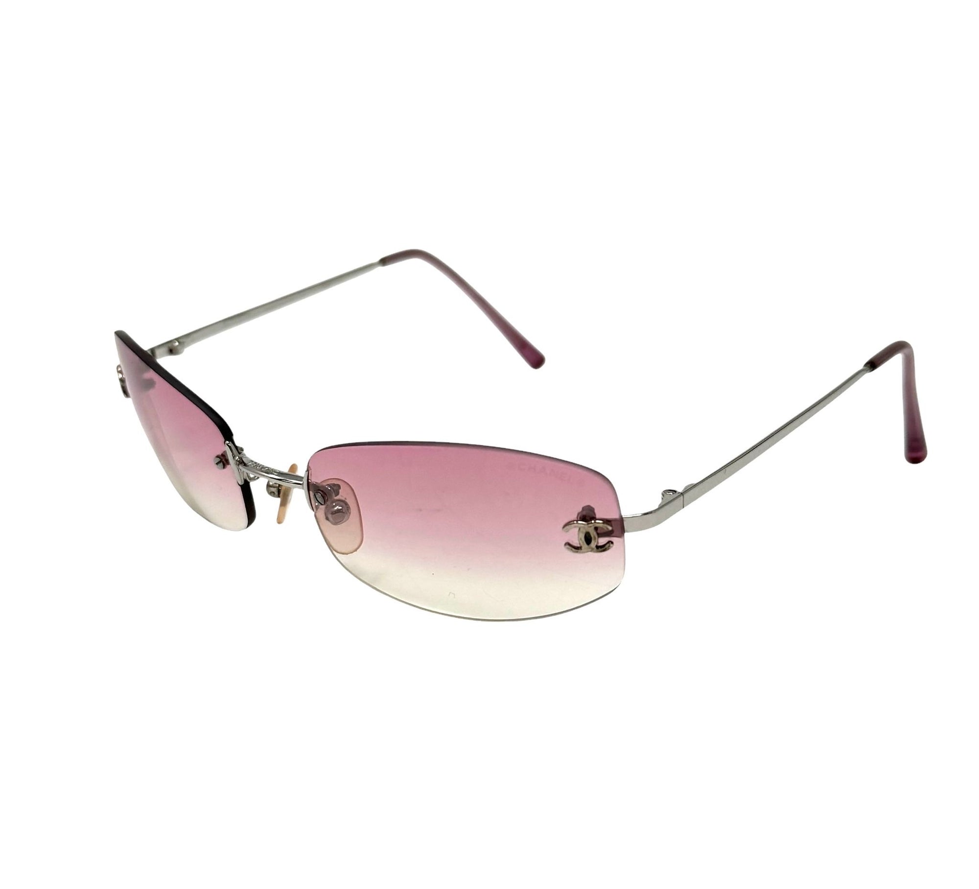 Chanel Pink Mini Rimless Sunglasses