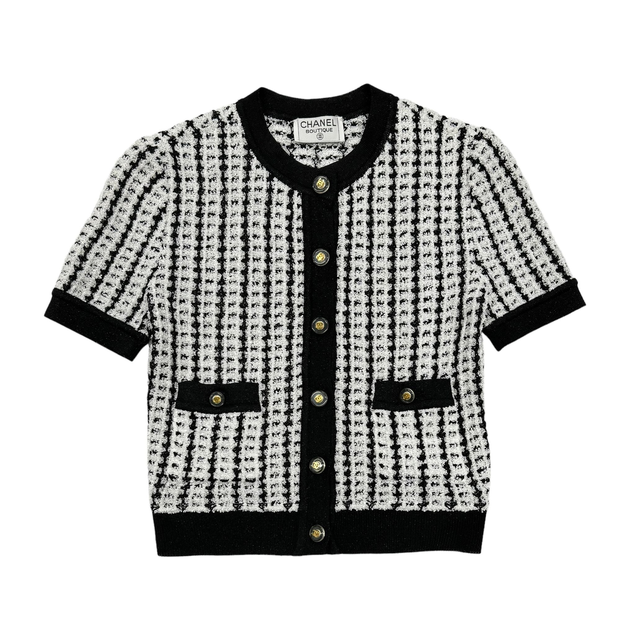 sheller シェリエ check tweed cardigan ブラック sheller シェリエ check tweed cardigan ブラック sheller