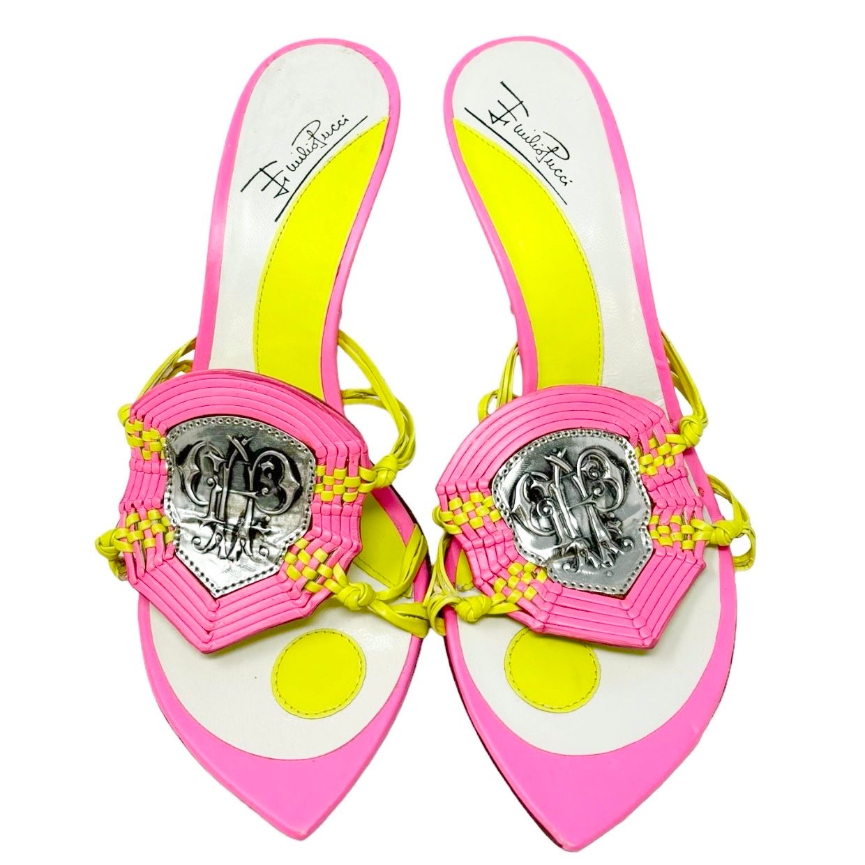 Pucci Pink Logo Rhinestone Heels
