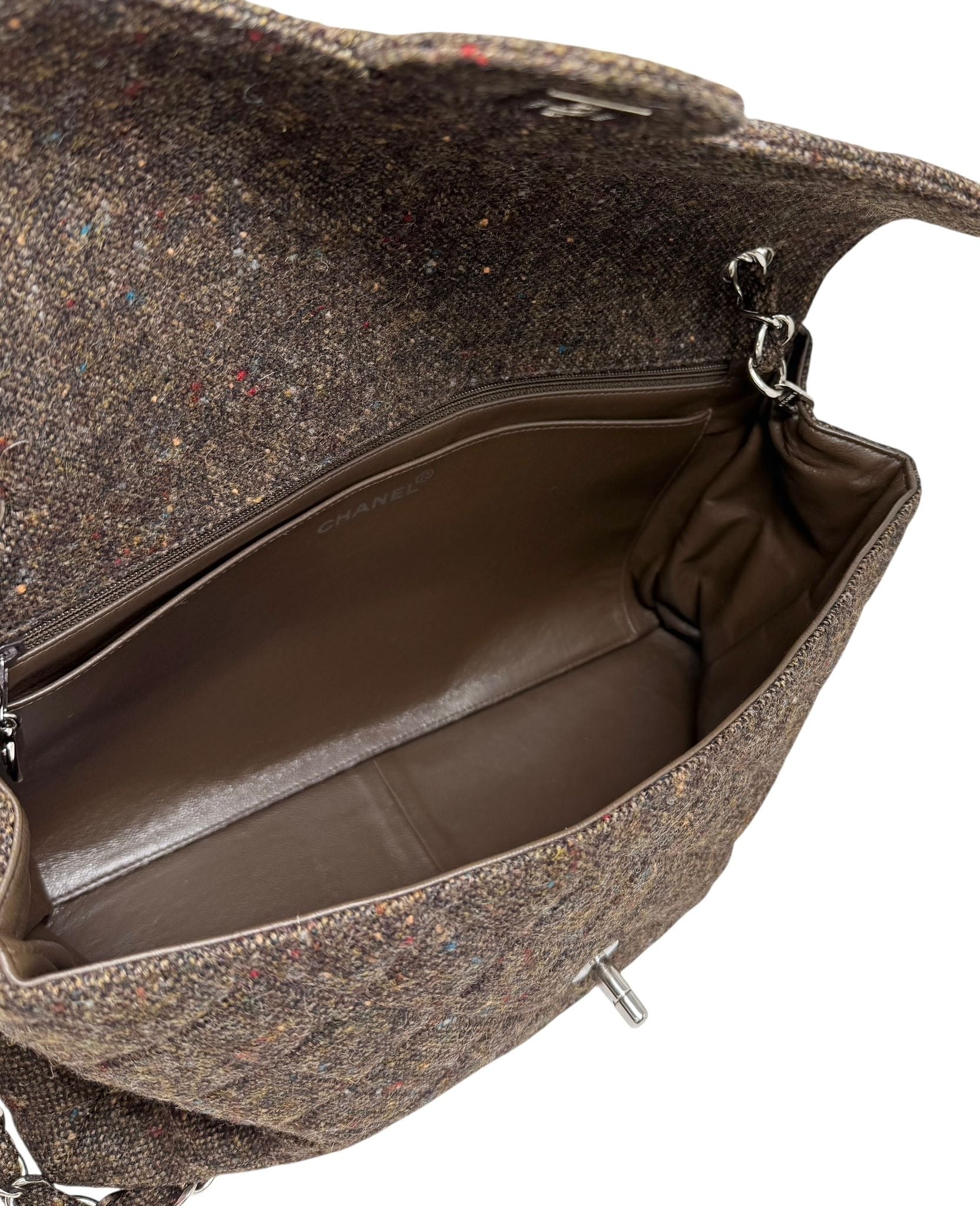 Chanel Brown Tweed Flap Bag