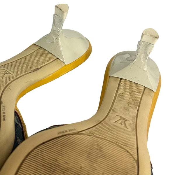 Louis Vuitton Blue Denim Kitten Heels