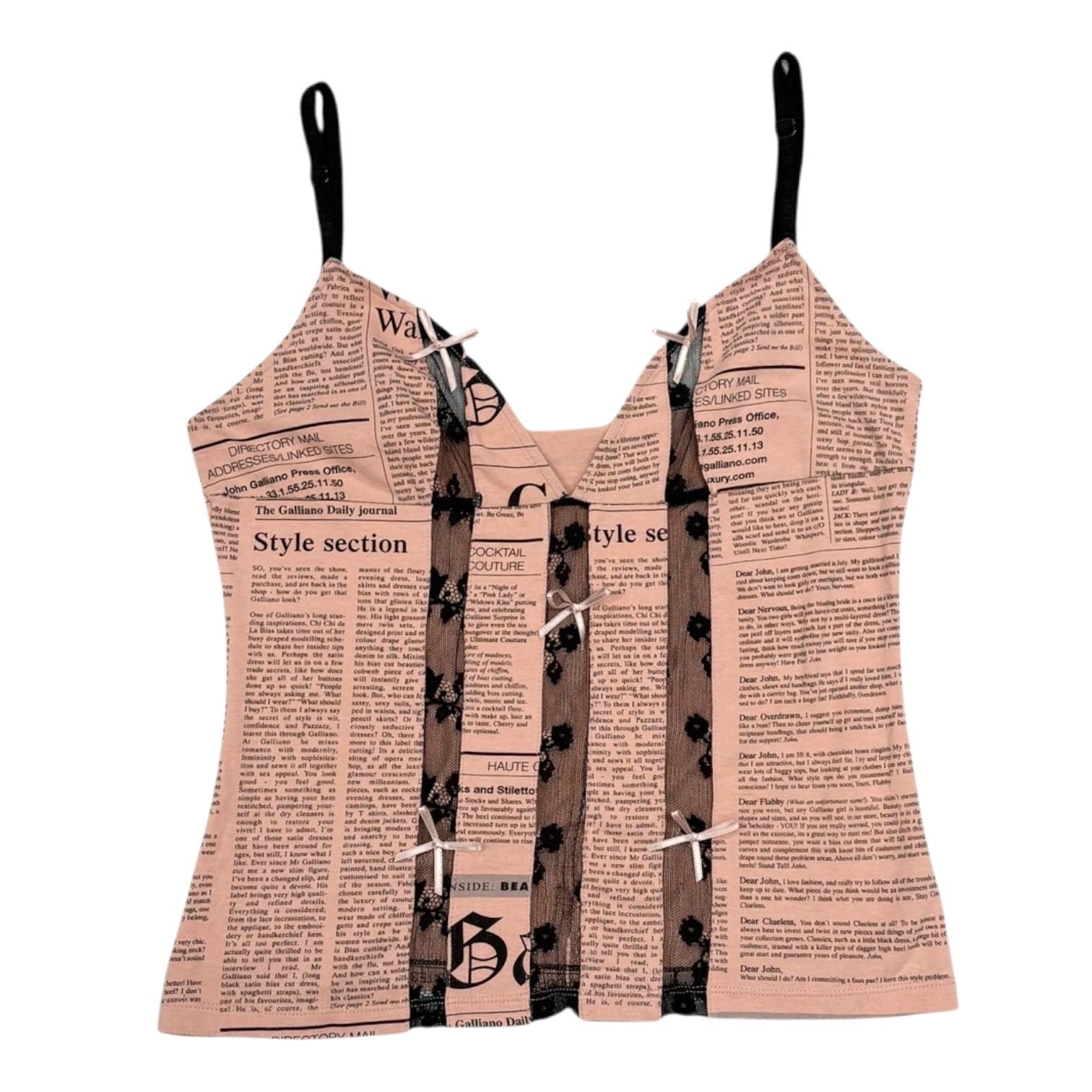 John Galliano Newsprint Corset Top