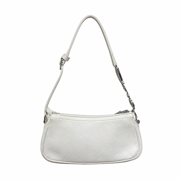 Dior White Leather Logo Shoulder Bag
