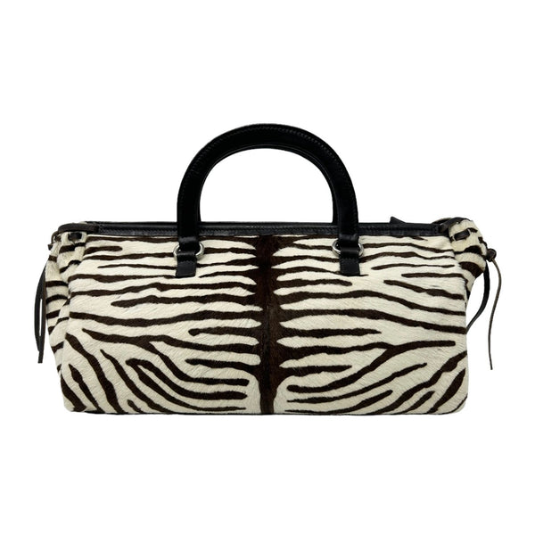 Prada Zebra Print Calf Hair Top Handle Bag