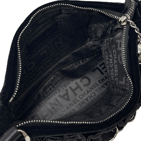 Chanel Black Velvet/Satin Chain Mini Bag