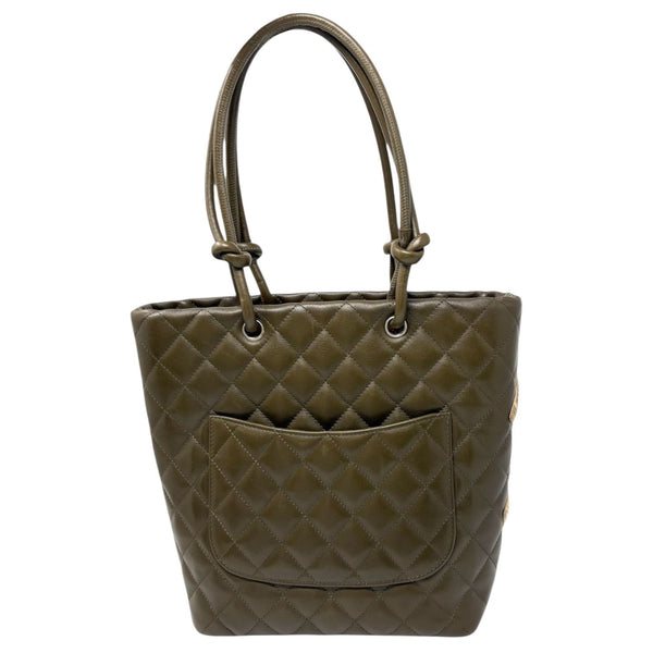 Chanel Olive Lambskin Cambon Tote
