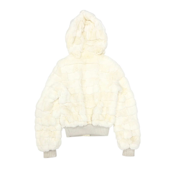 Louis Vuitton White Fur Zip Jacket