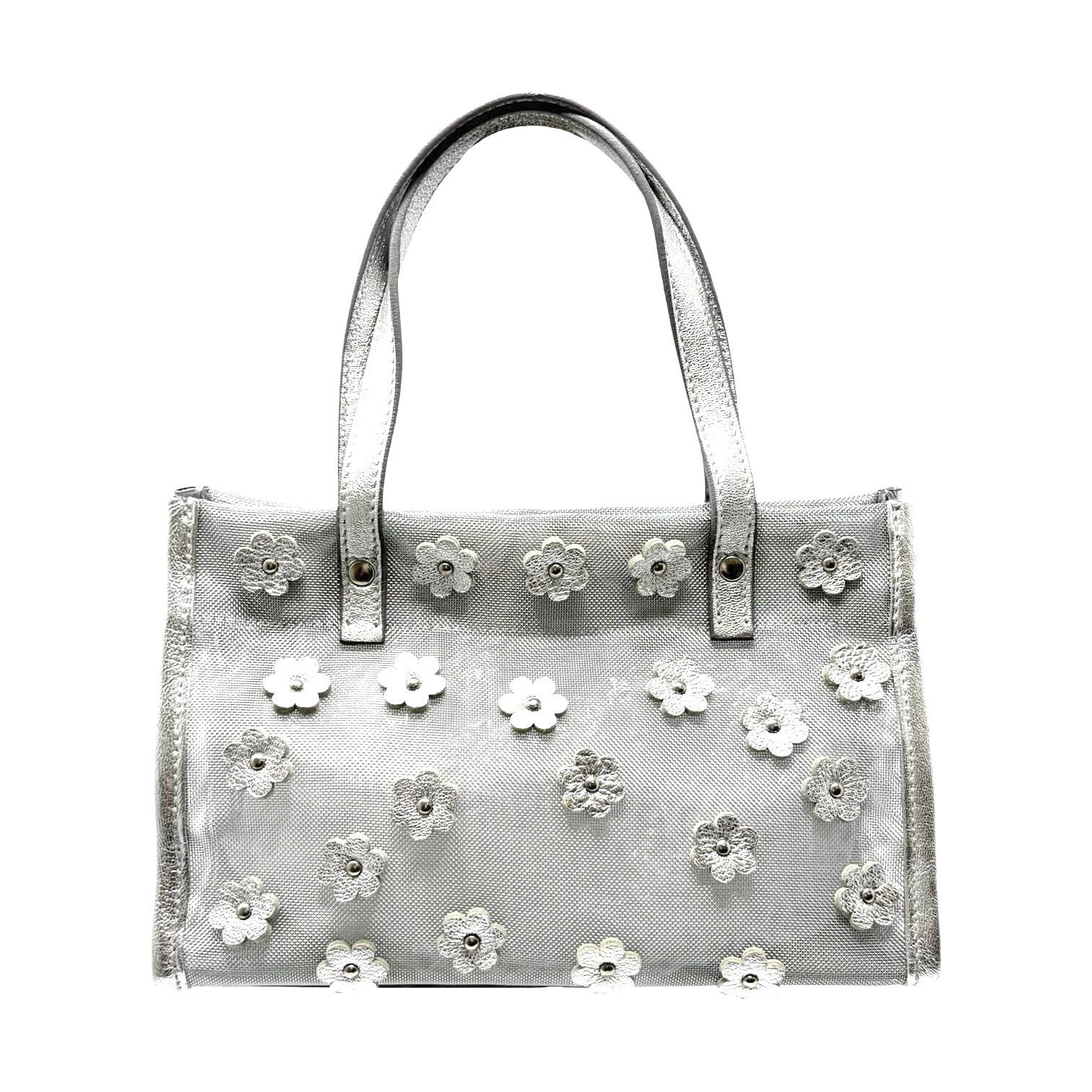 Miu Miu Silver Mesh Floral Bag