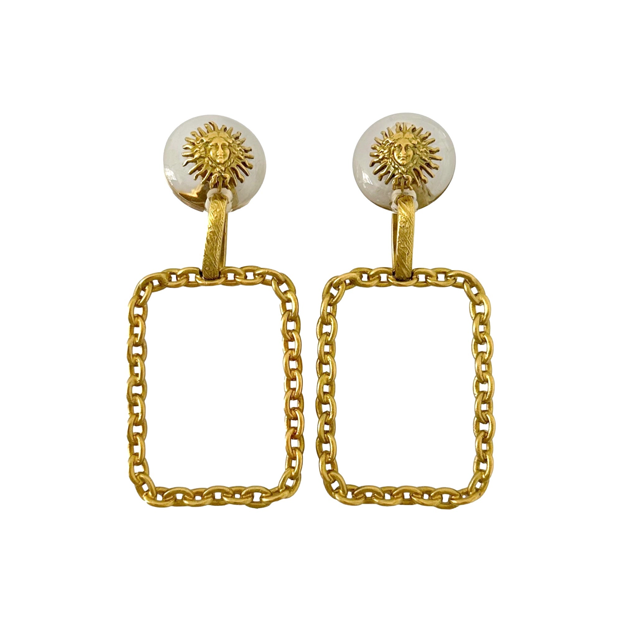 Chanel Gold Sun Drop Earrings