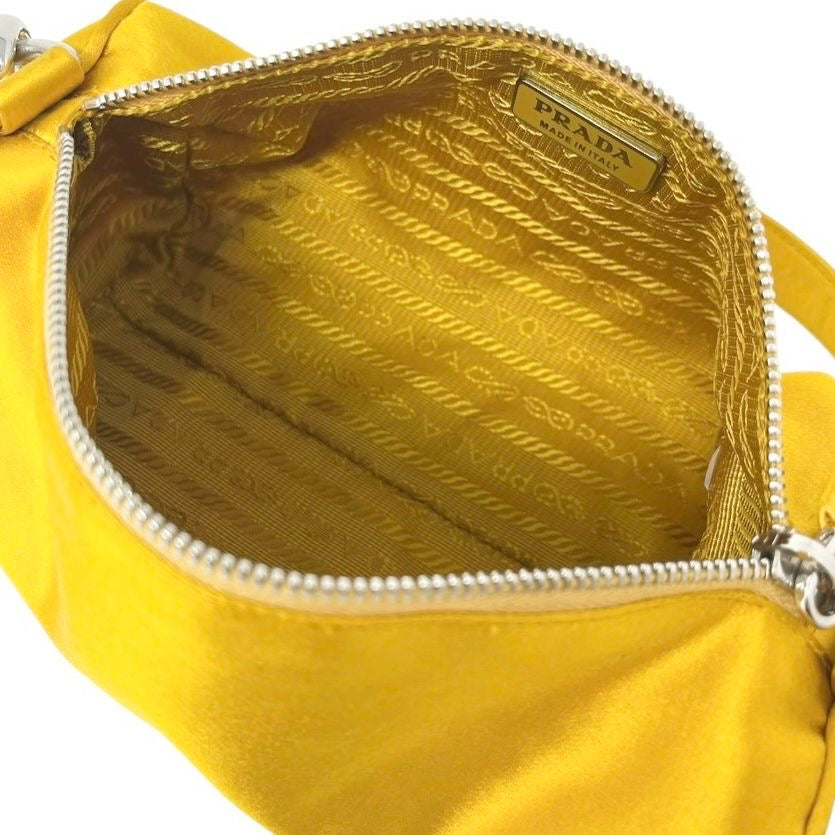 Prada Yellow Satin Small Shoulder Bag