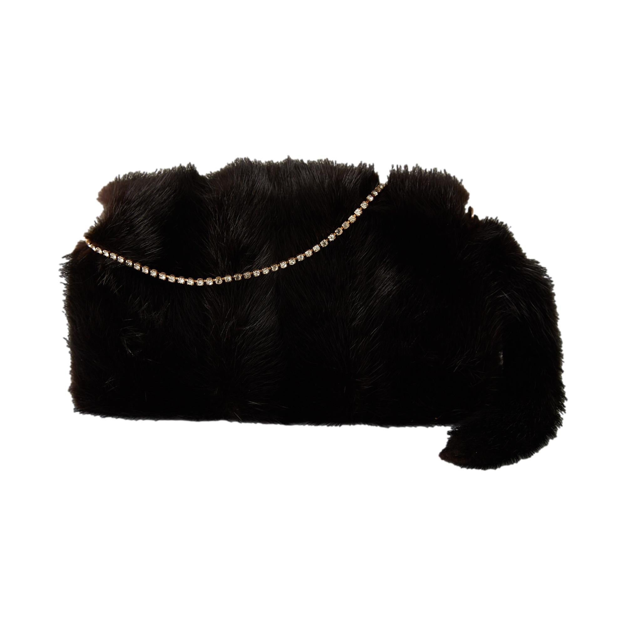 Gucci Black Mink Dragon Clasp Mini Bag – Treasures of NYC