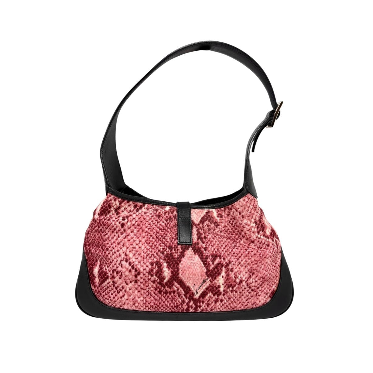 Gucci Pink Snakeskin Print Jackie Bag