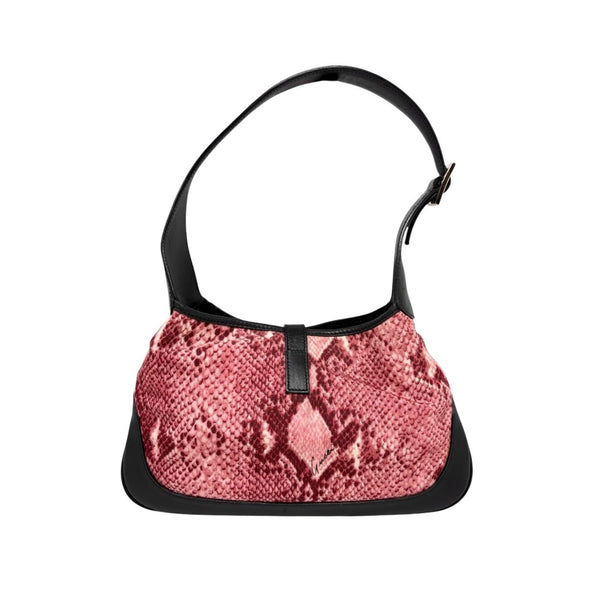 Gucci Pink Snakeskin Print Jackie Bag