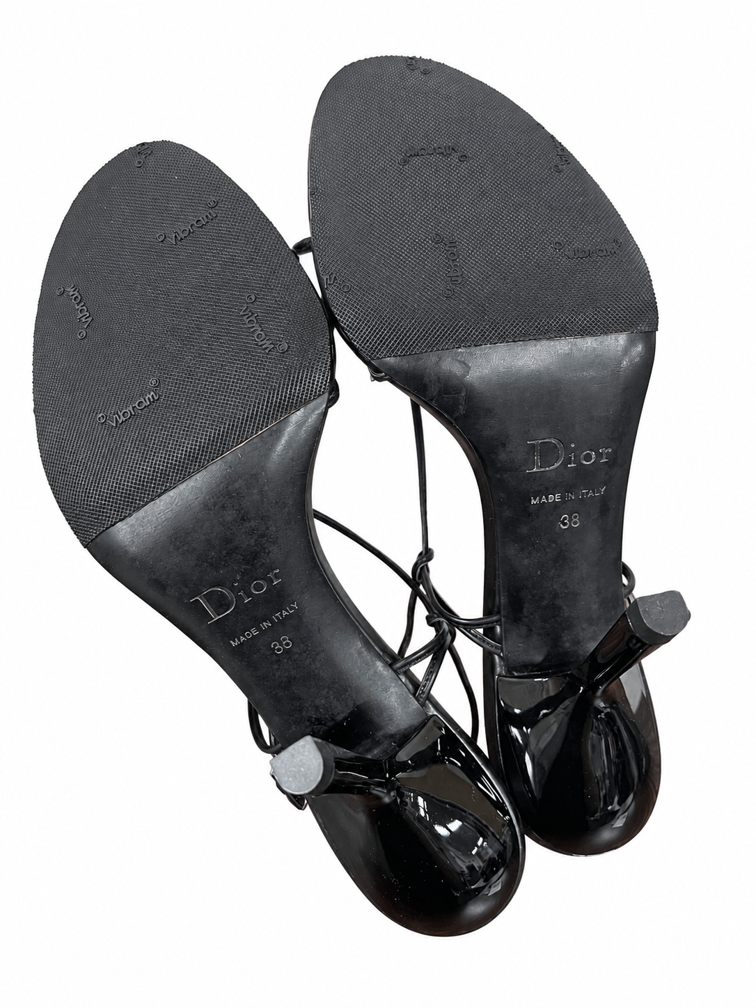 Dior Black Logo Strap Heels