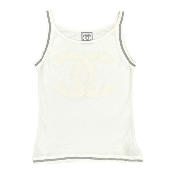 Chanel White Logo Tank Top