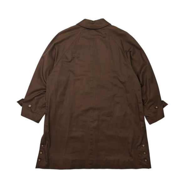 Chanel Brown Logo Button Trench Coat